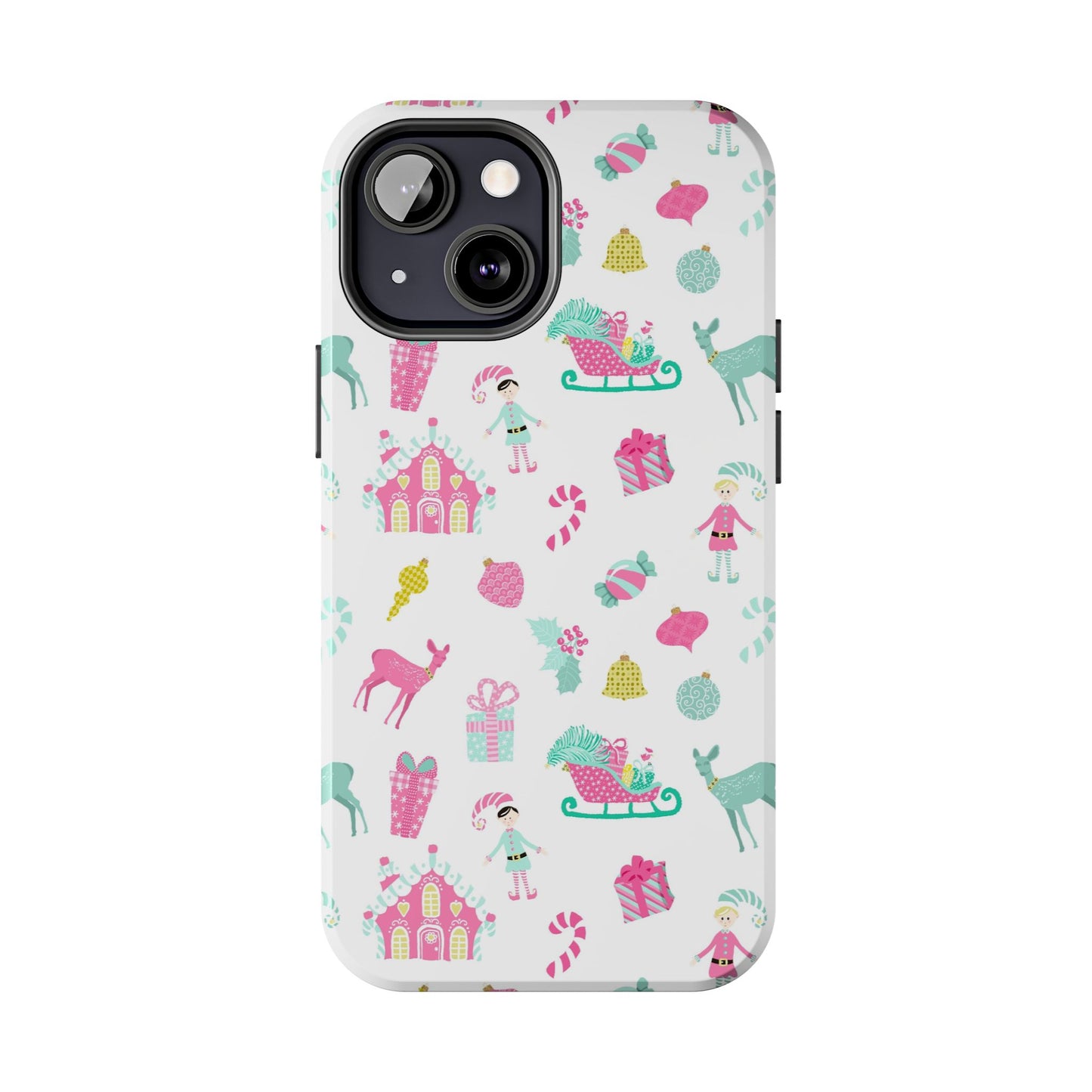 Pastel Christmas on White Tough Phone Cases