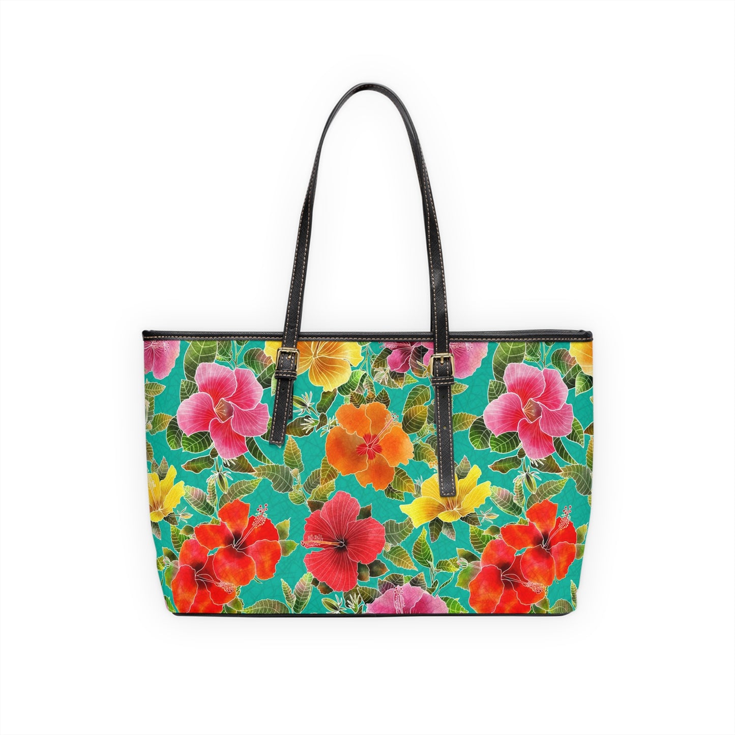 Hibiscus Garden Faux Leather Shoulder Bag