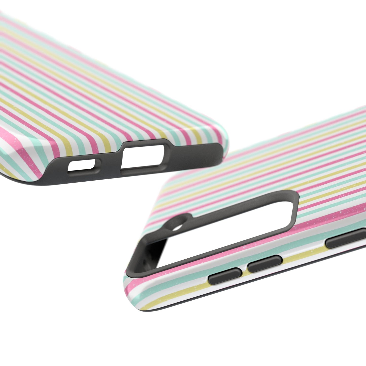 Pastel Stripes on White Tough Phone Cases