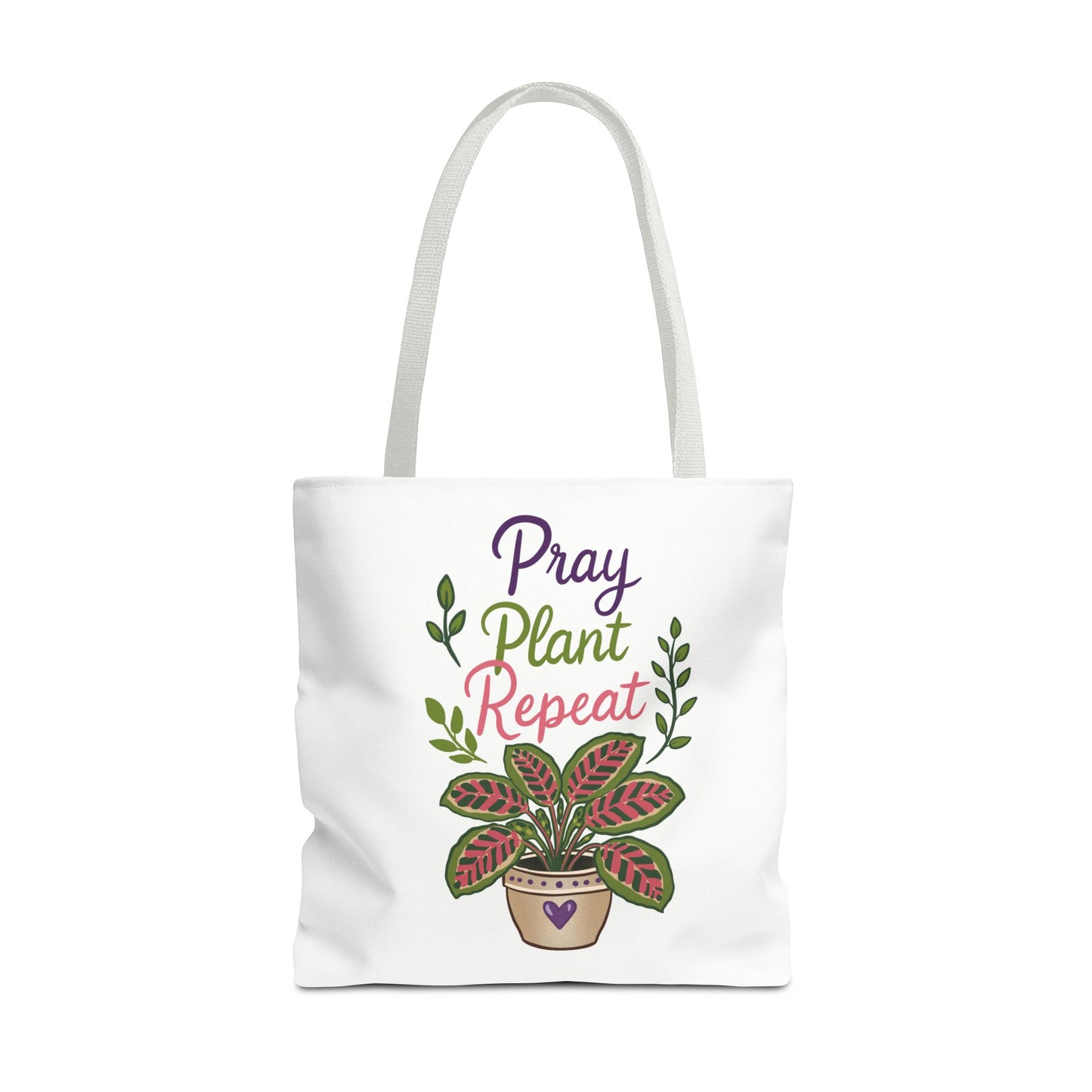 Pray Plant Repeat Tote Bag – Botanical Faith Canvas Shopper