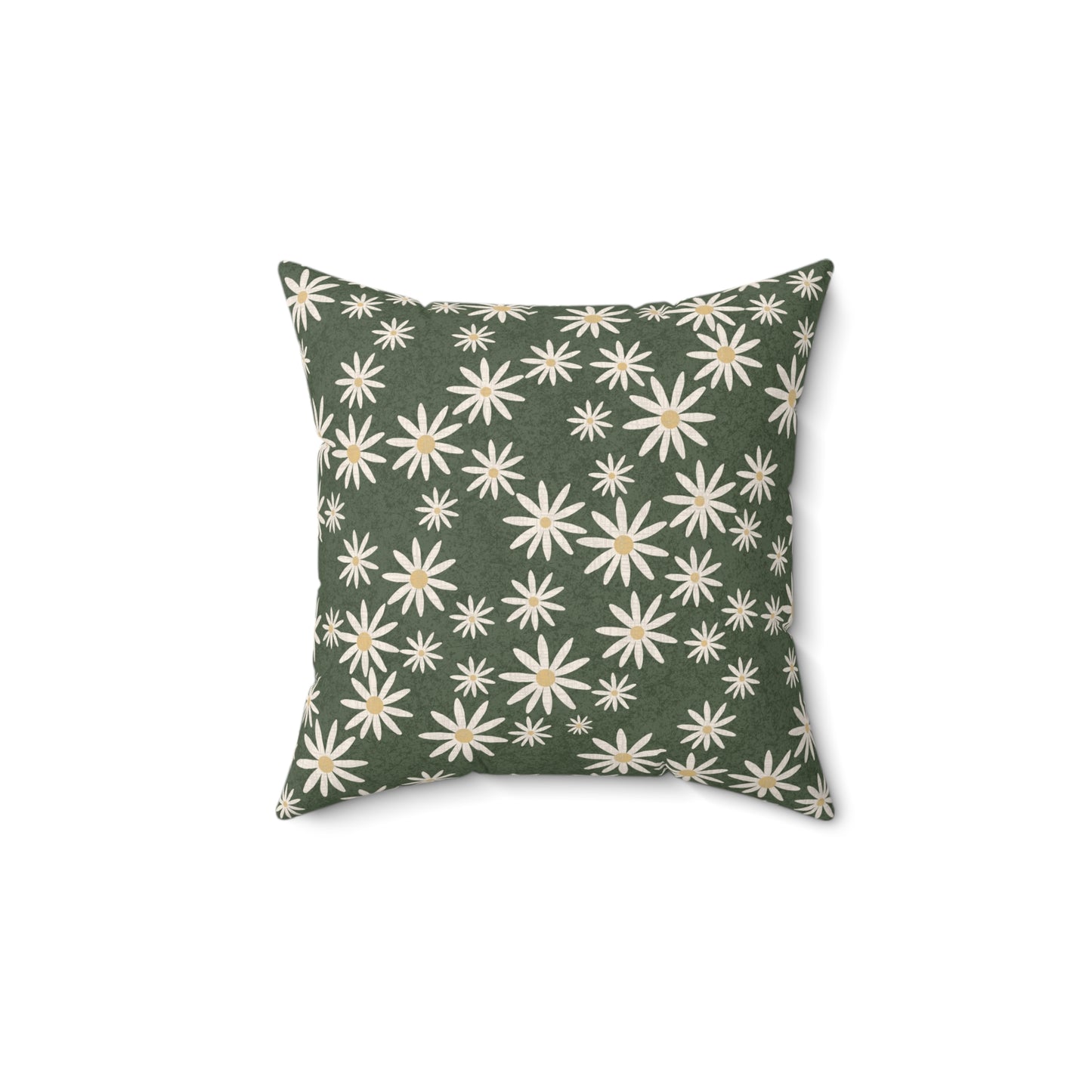 Chickweed Flowers on Sage Spun Polyester Square Pillow