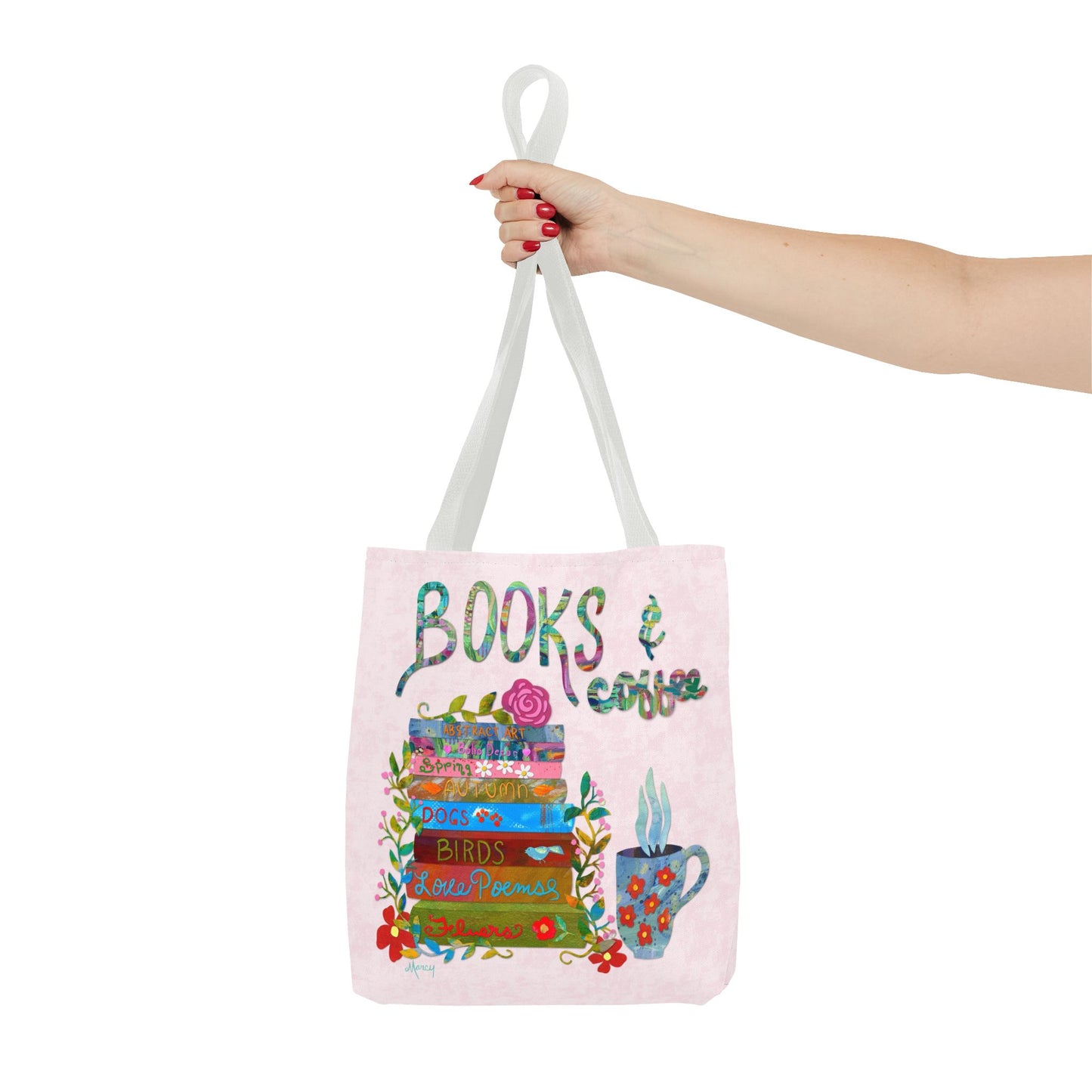 Books and Coffee Collage Tote Bag