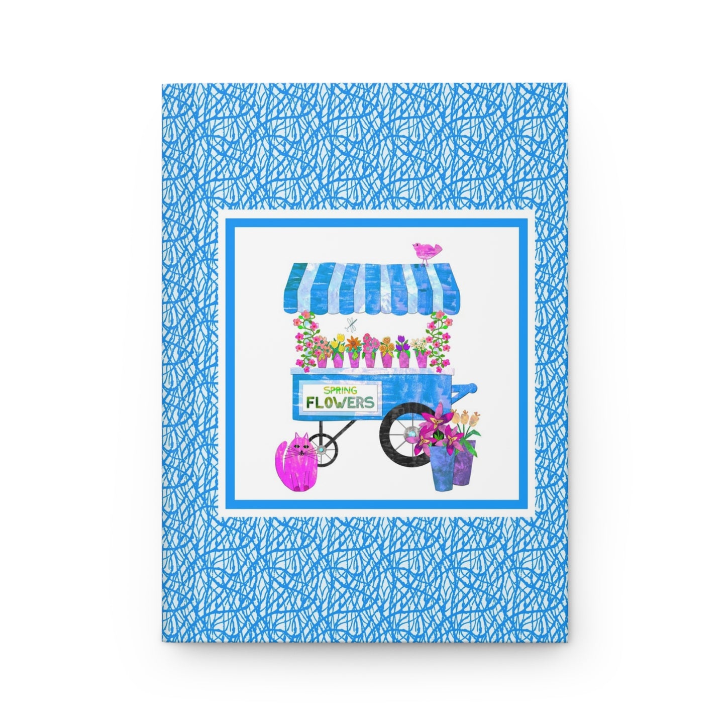 Spring Flower Cart Collage Hardcover Journal Matte