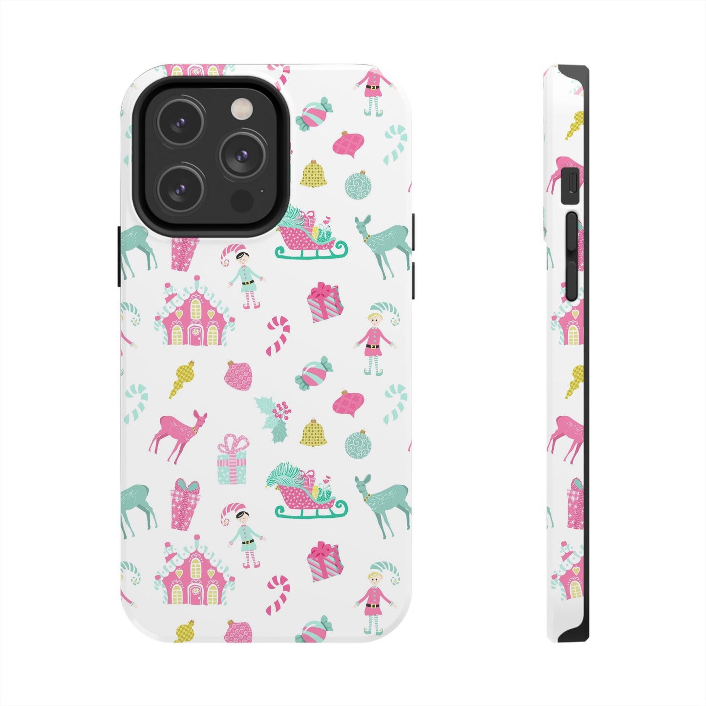 Pastel Christmas on White Tough Phone Cases