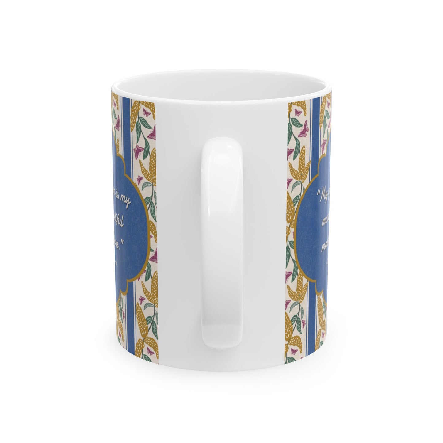 Goldenrod and Butterflies with Monet Quote Ceramic Mug 11oz & 15oz
