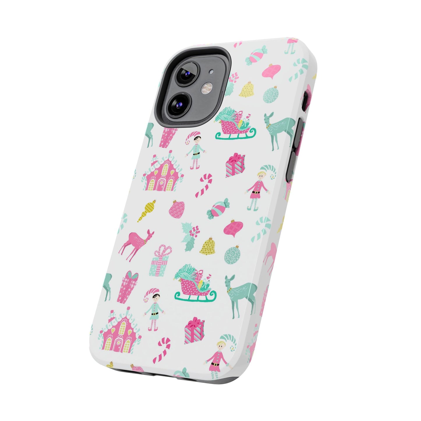 Pastel Christmas on White Tough Phone Cases