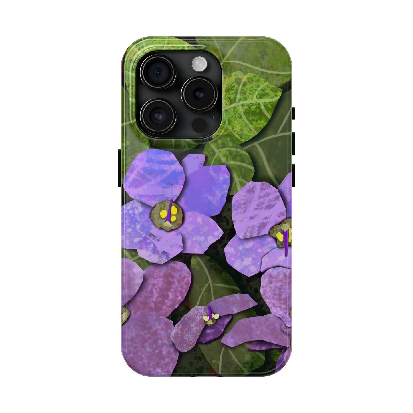 African Violets Collage Art Tough Phone Cases