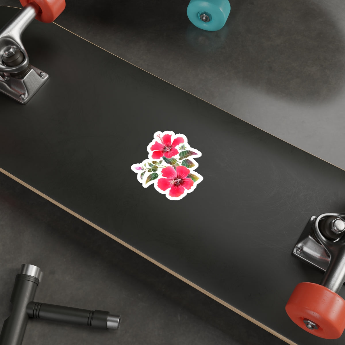 Red Hibiscus Die-Cut Stickers