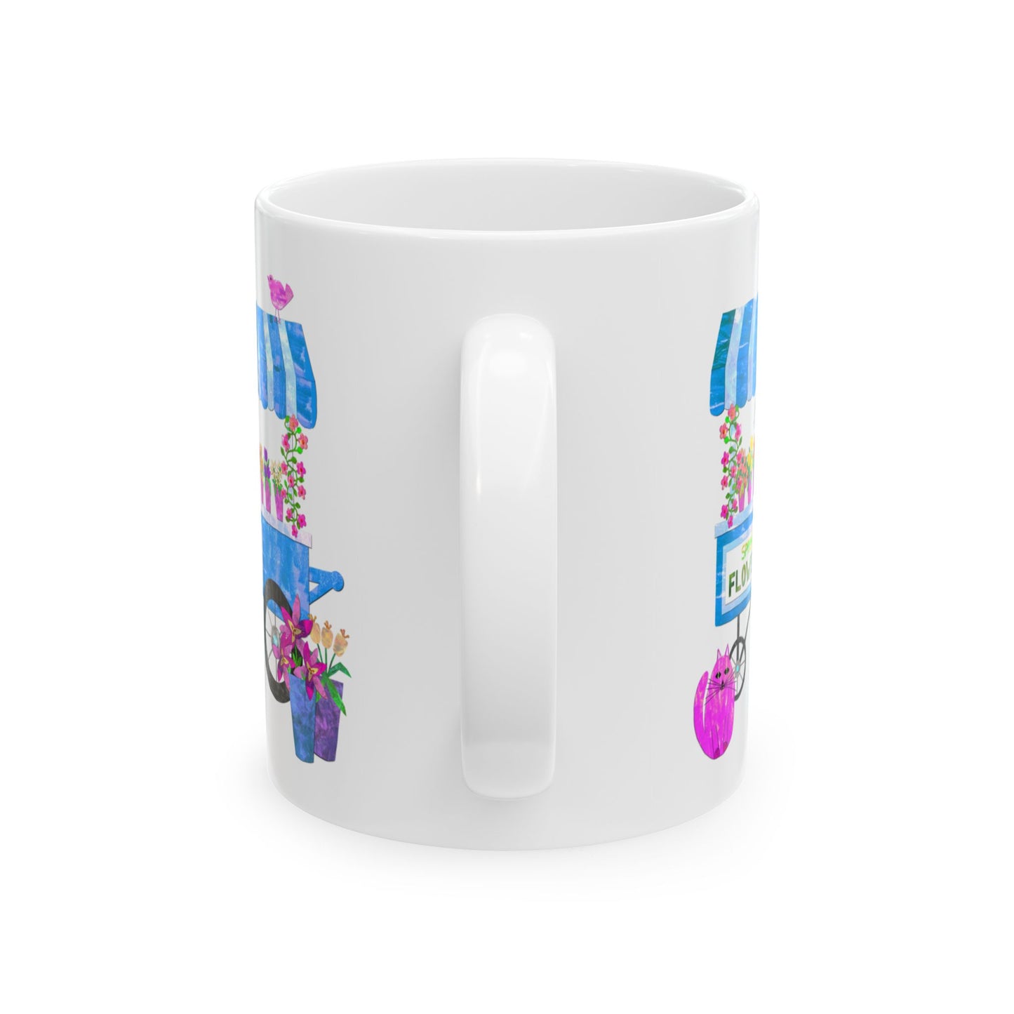 Spring Flower Cart Collage Ceramic Mug 11oz & 15oz