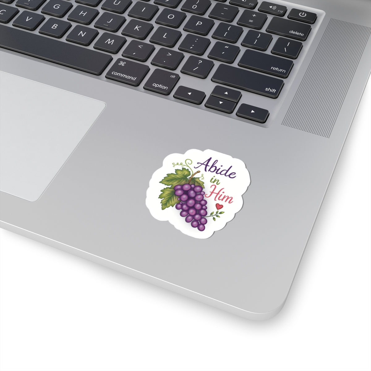 Abide in Him Grapes Sticker — Christian Faith Kiss-Cut Vinyl Sticker
