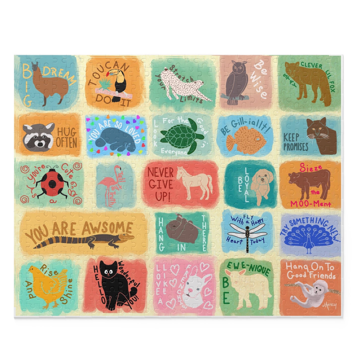 Kids Inspirational Animal Puzzle (120, 252, 500-Piece) | Kids Positive Quotes Puzzle | Kids Encouraging Words Puzzle