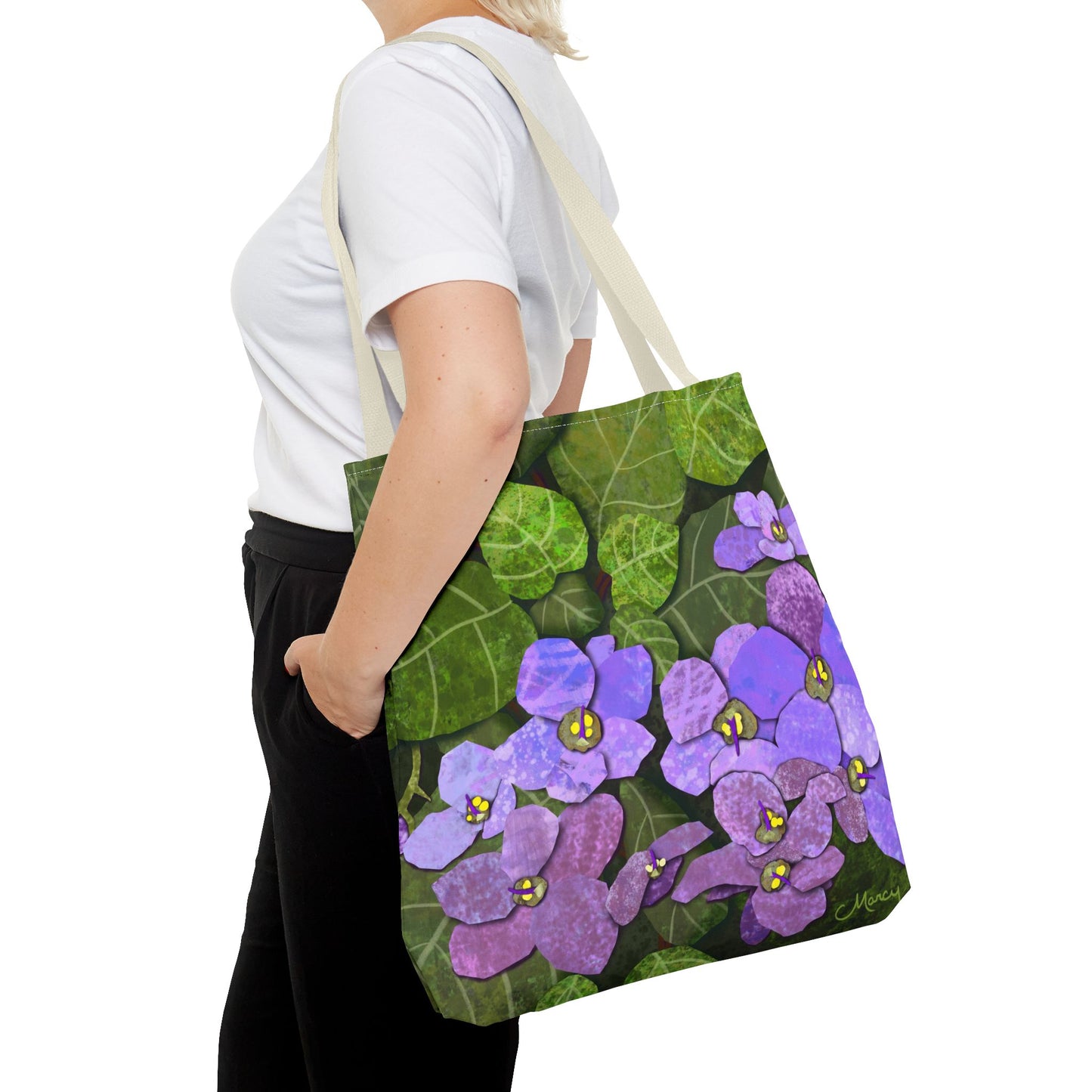 African Violets Collage Tote Bag