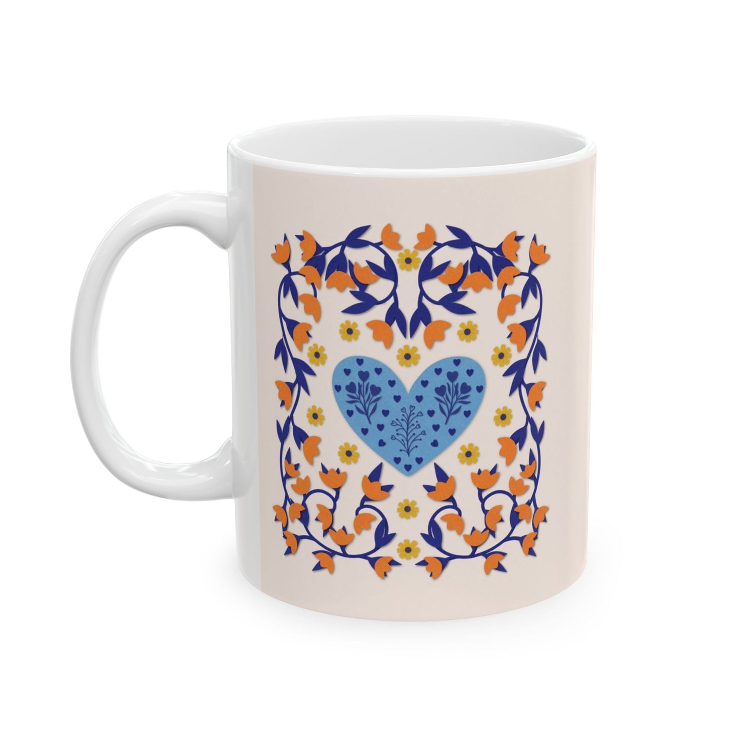 Hygge Hearts and Flowers Ceramic Mug 11oz & 15oz