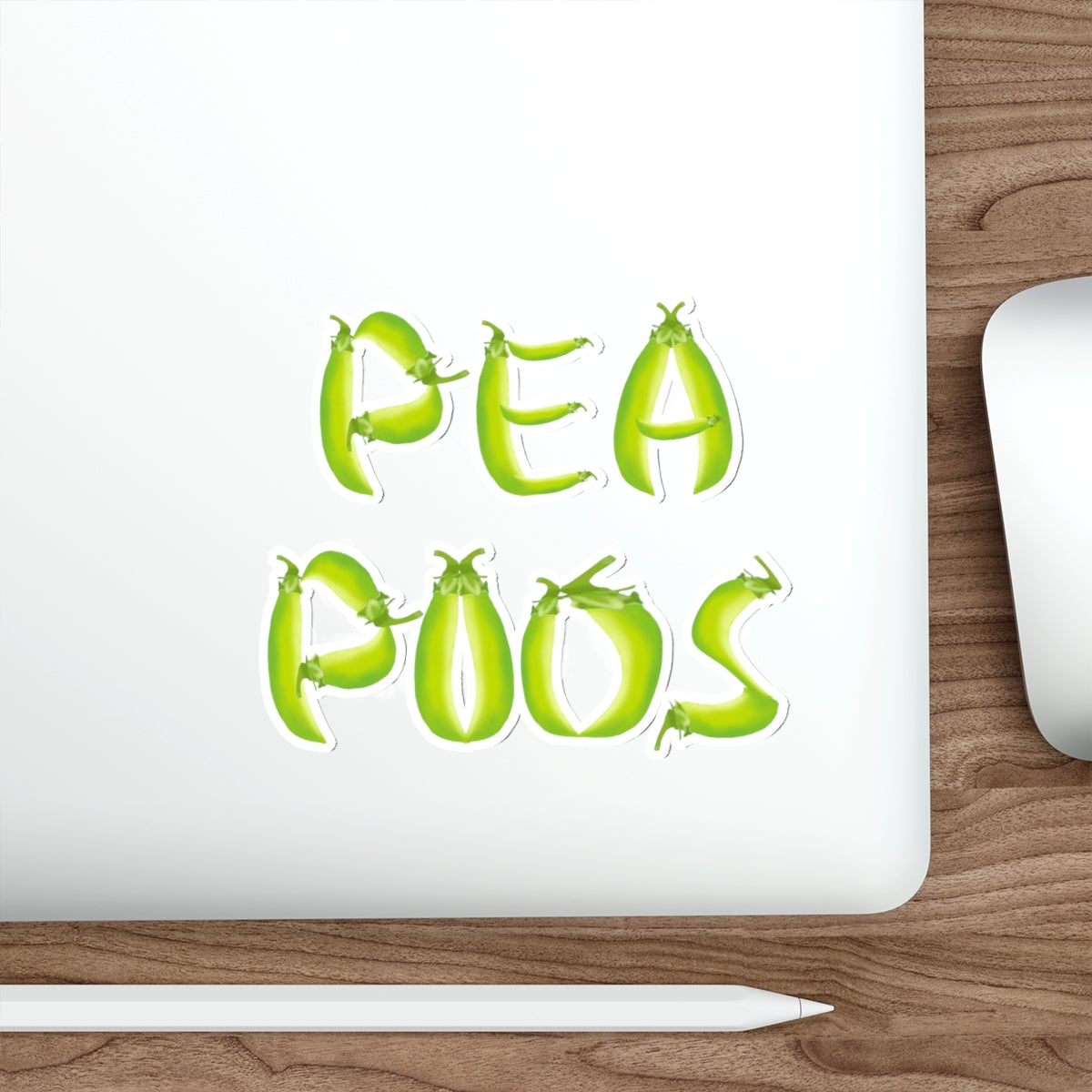 Pea Pods Lettering Die Cut Sticker