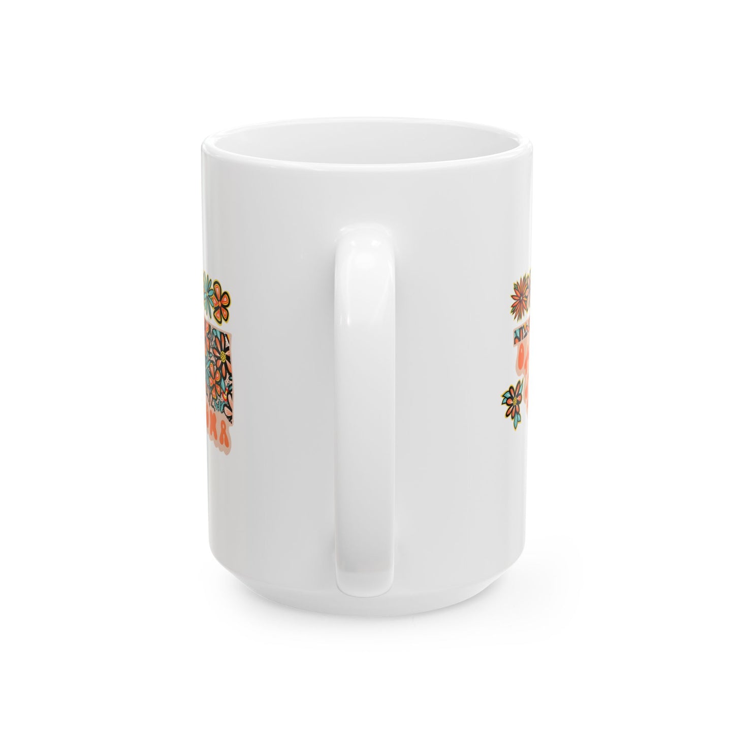 Retro 70s Flowers Oklahoma Ceramic Mug 11 oz and 15 oz