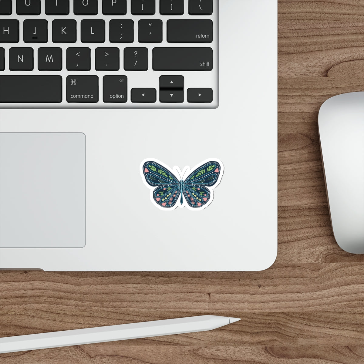 Folk Art Butterfly Die Cut Sticker