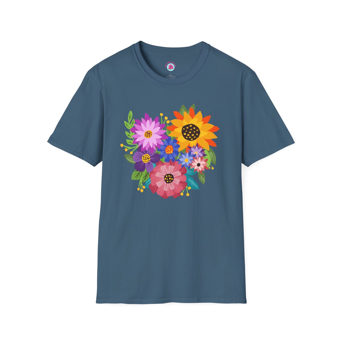 Heart-Shaped Flower Bouquet Softstyle T-Shirt