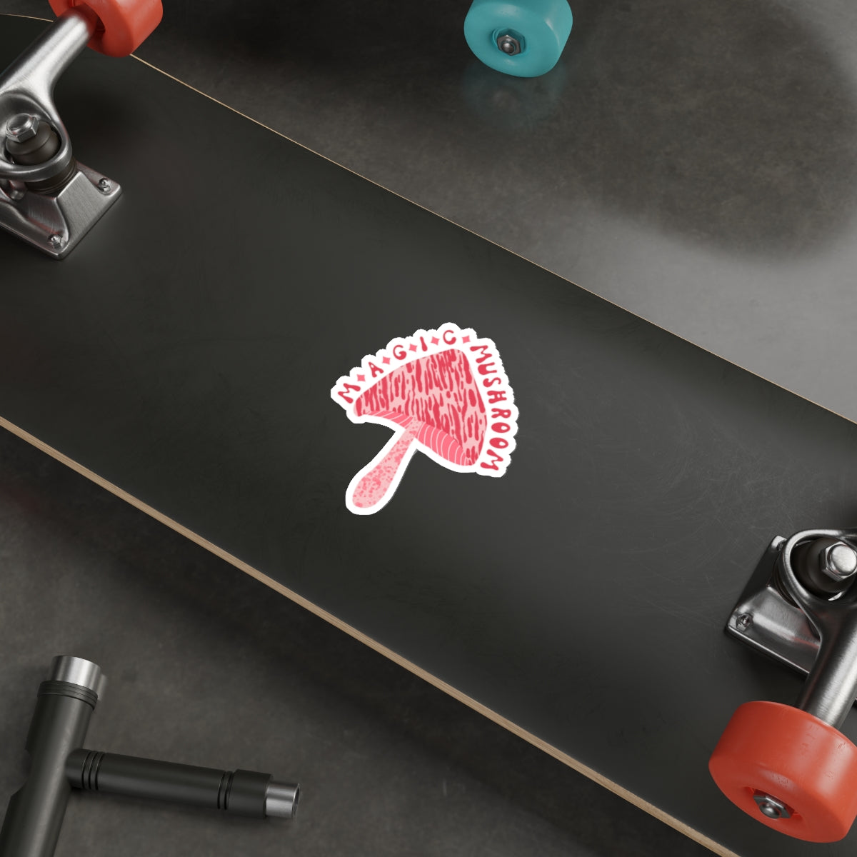 Pink Magic Mushroom with Zebra Stripe Die-Cut Stickers