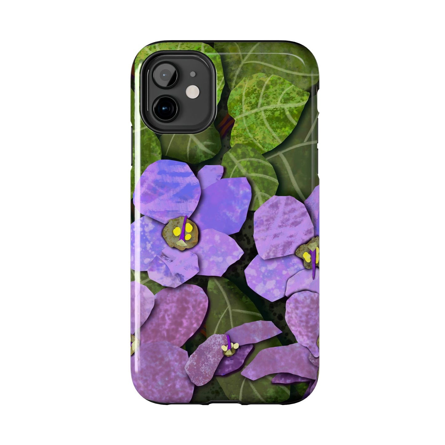 African Violets Collage Art Tough Phone Cases