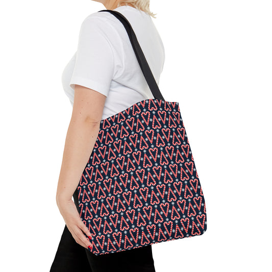 Candy Cane Hearts Tote Bag