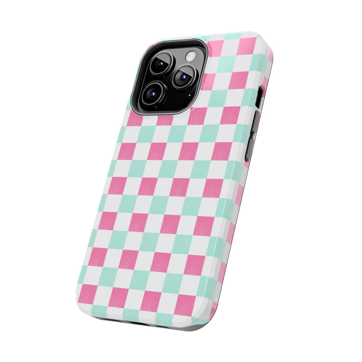 Pastel Christmas Checks Tough Phone Cases