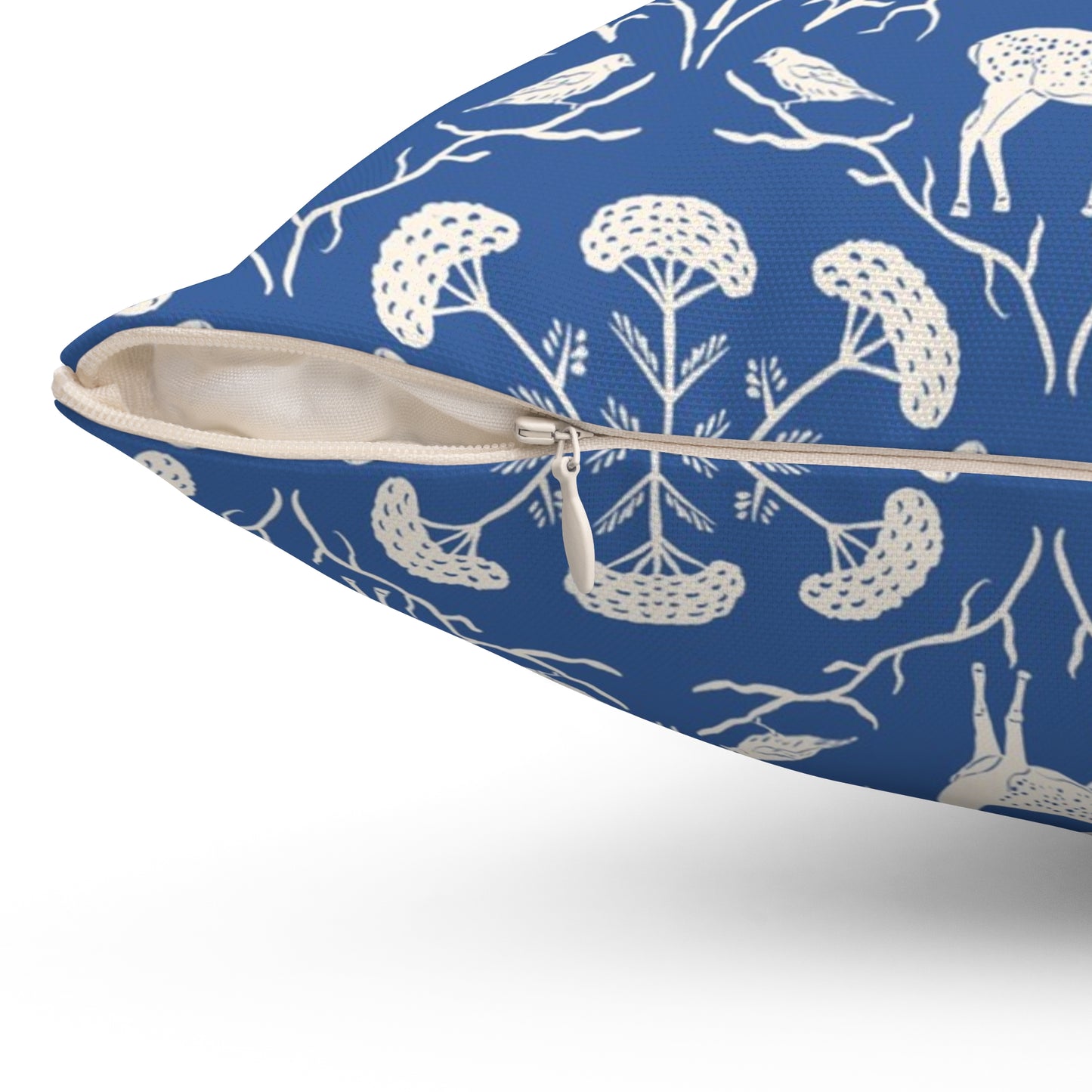 Appalachian Yarrow, Deer and Goldfinches Spun Polyester Square Pillow