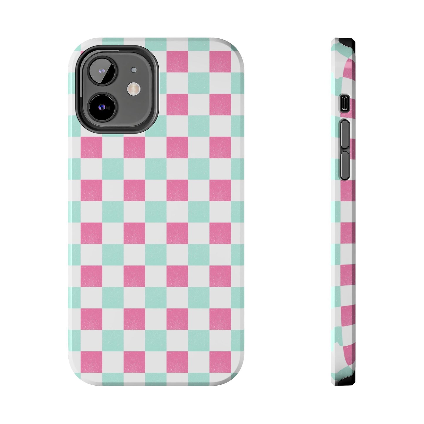 Pastel Christmas Checks Tough Phone Cases