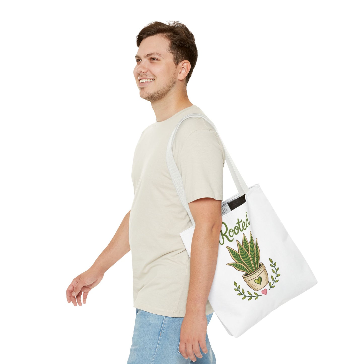 Rooted Plant Tote Bag – Cute Sansevieria Potted Plant Illustration