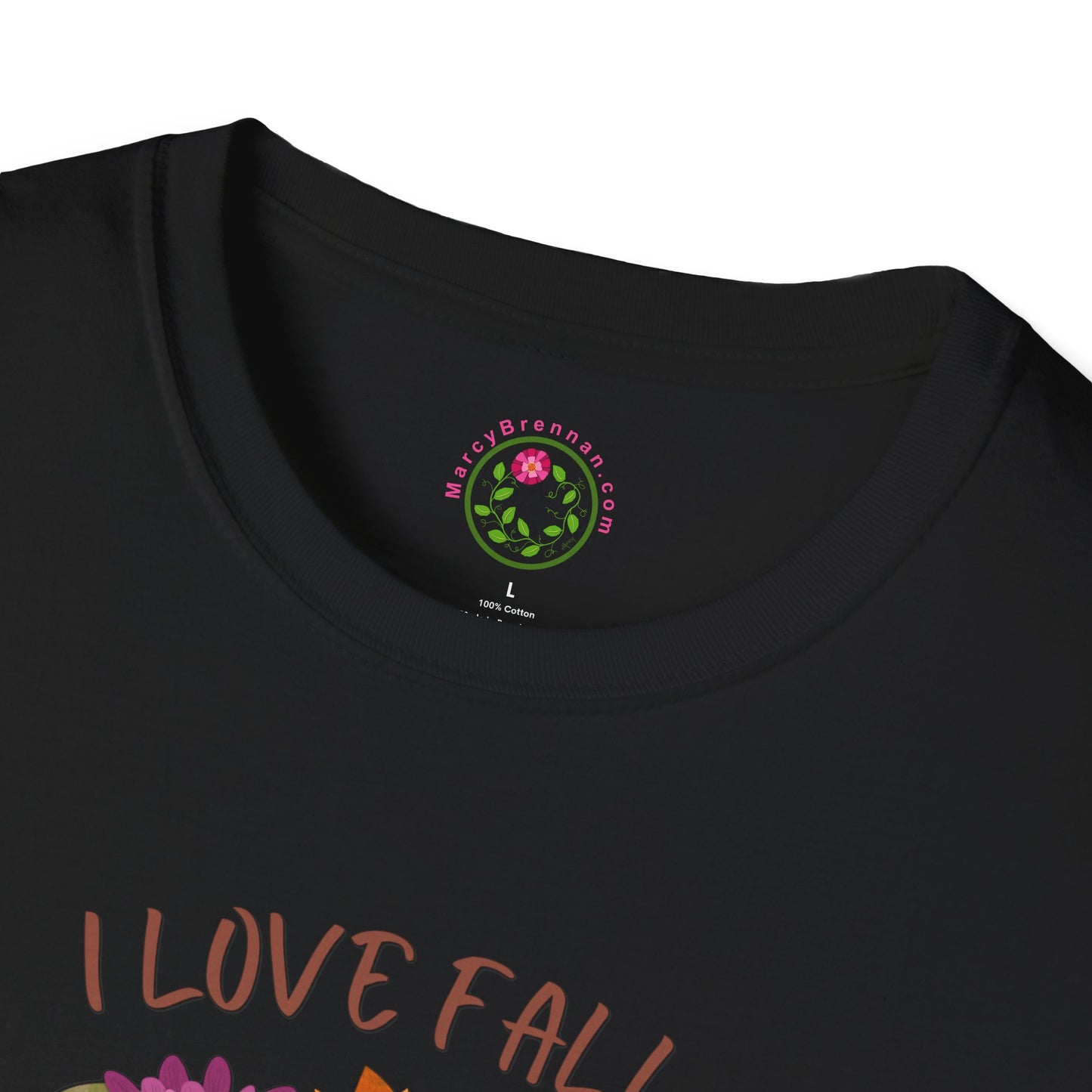 I Love Fall Most of All Autumn Wreath Collage Softstyle T-Shirt