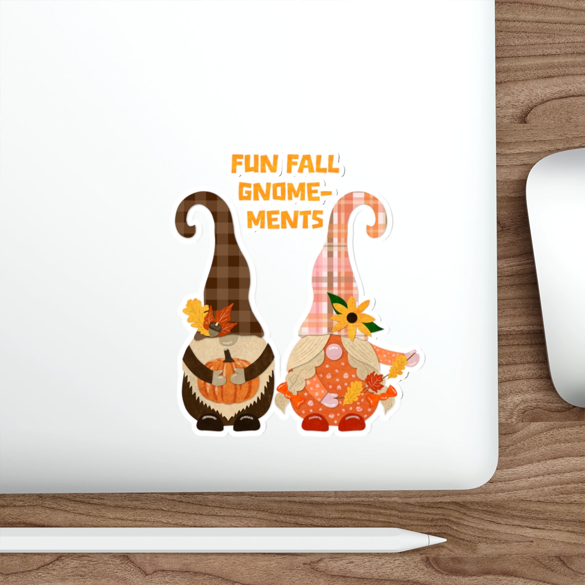 Fun Fall Gnome-ments Collage Die Cut Sticker