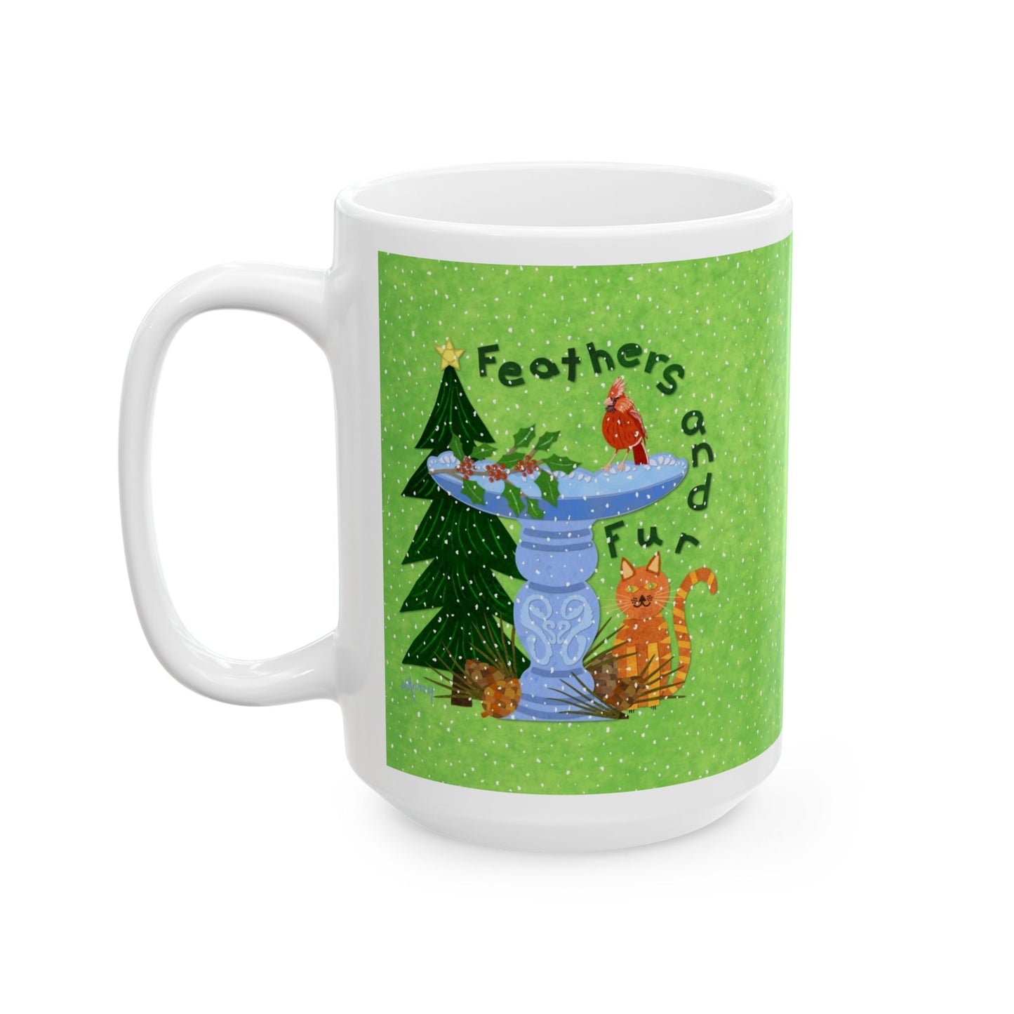 Feathers and Fur Collage Ceramic Mug 11oz & 15oz