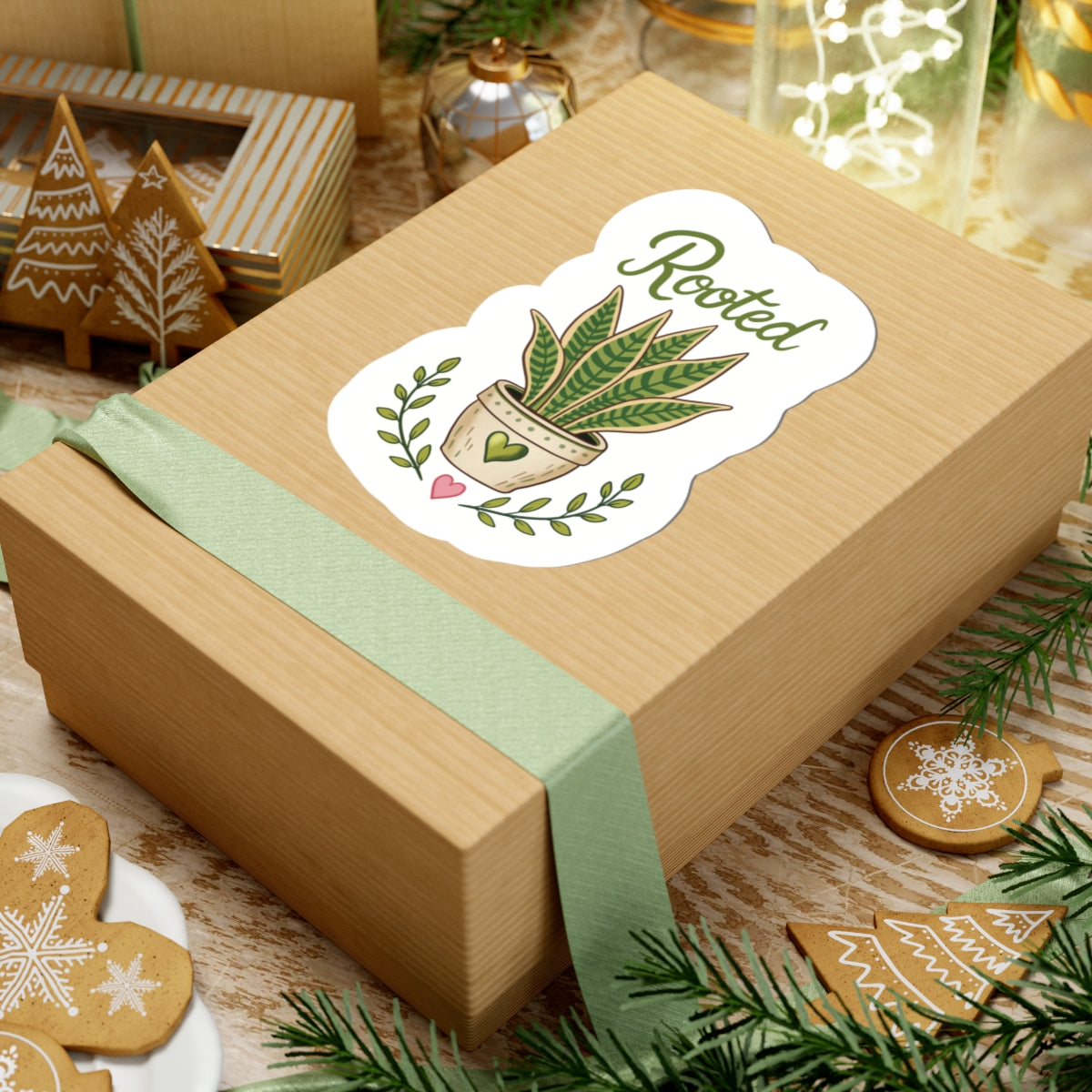 Rooted Plant Sticker — Kiss-Cut Potted Sansevieria Decal