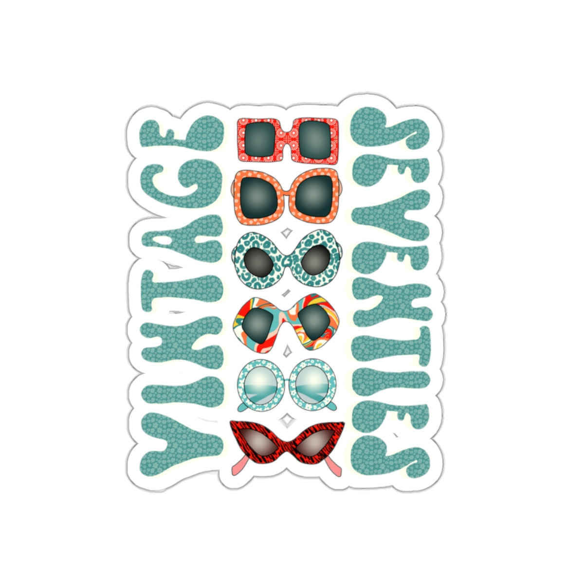 70s Groove Vintage Seventies Sunglasses Die Cut Sticker