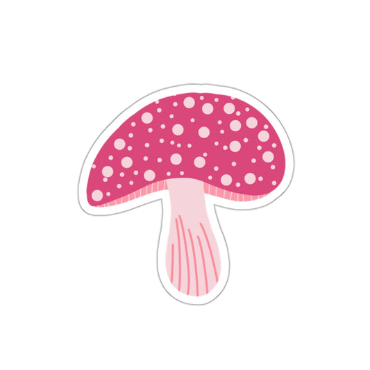 70s Groove Pink Dotted Mushroom Die Cut Sticker