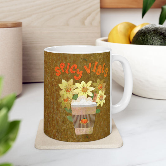 Spicy Vibes Latte Collage Ceramic Mug 11oz & 15oz