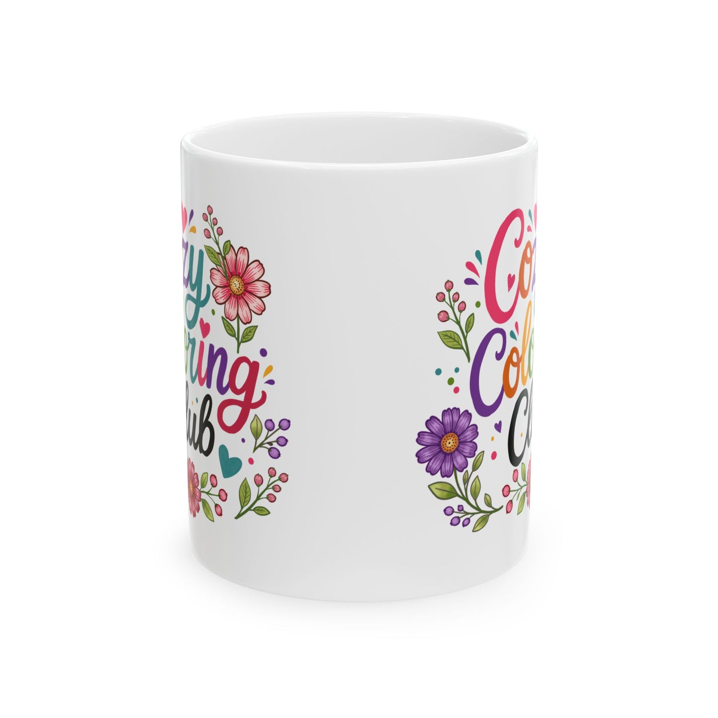 Coloring Club Floral Ceramic Mug — "Coloring Club"