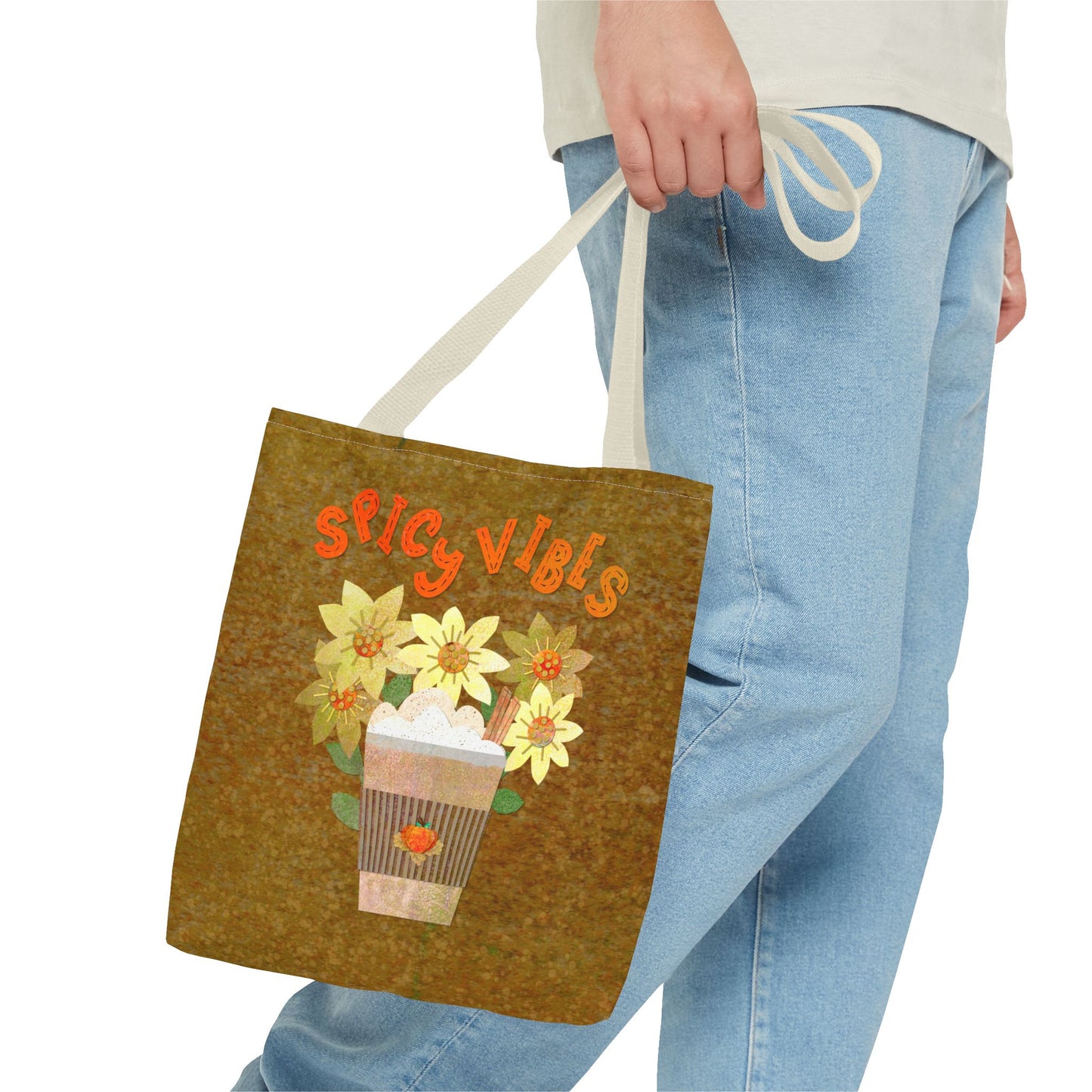 Spicy Vibes Latte Collage Tote Bag