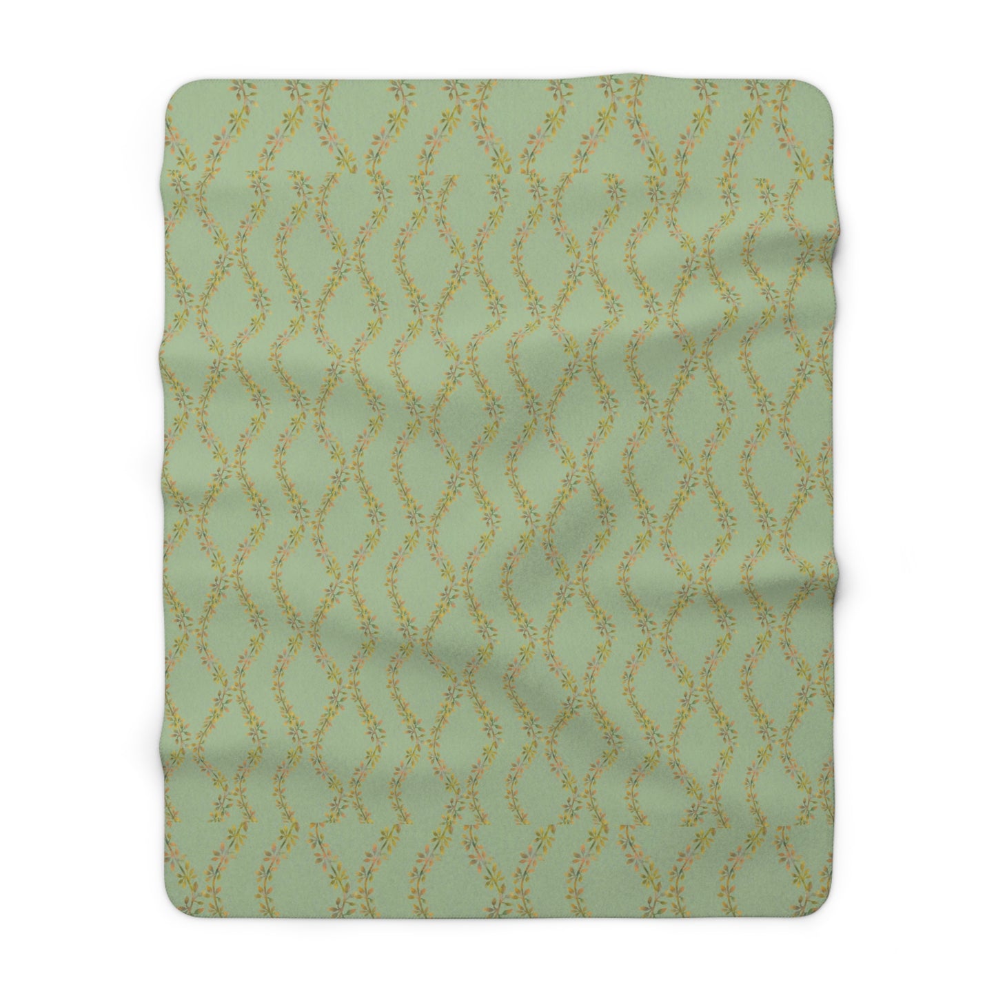 Autumn Vines Stripe Sherpa Fleece Blanket