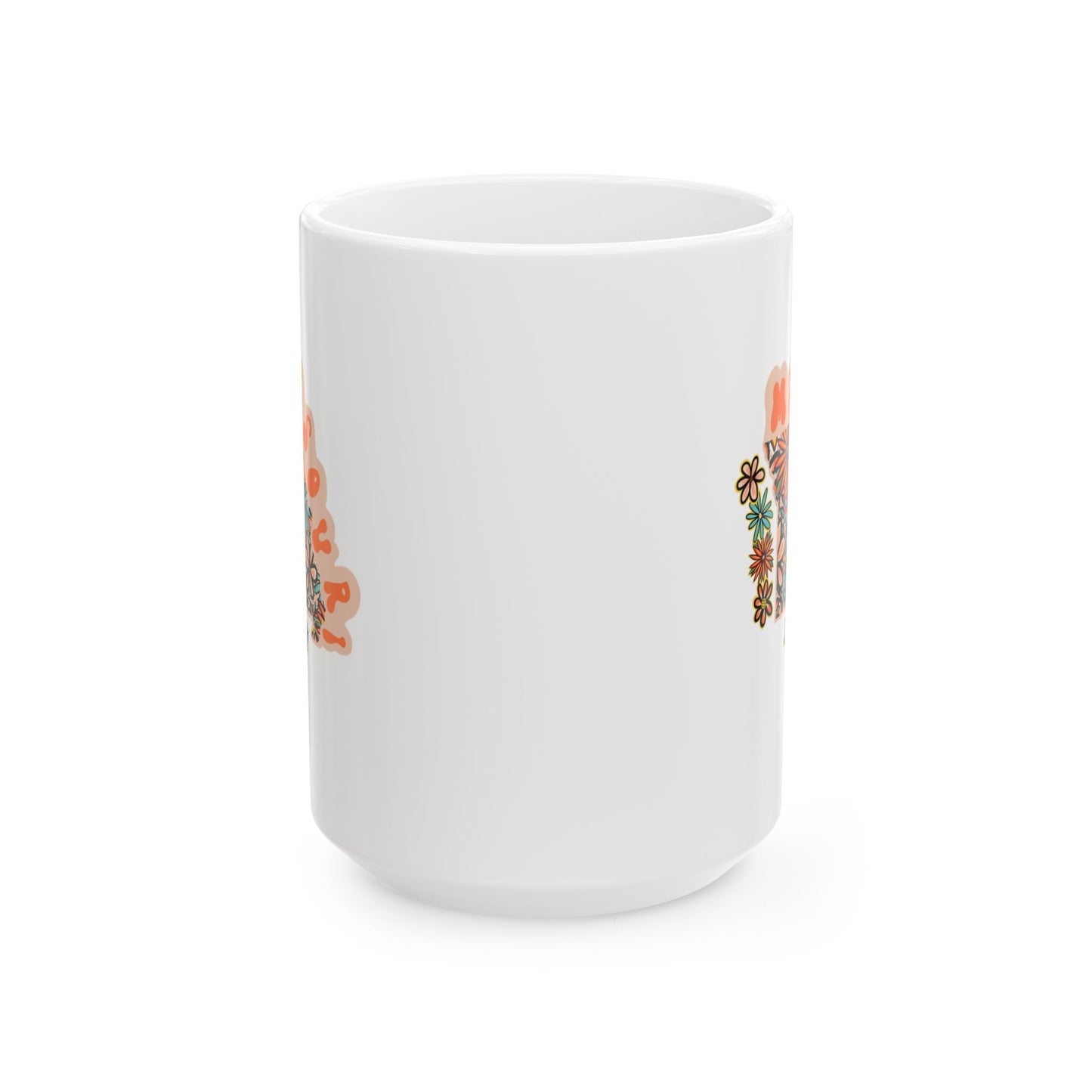 Retro 70s Flowers Missouri Ceramic Mug 11 oz and 15 oz