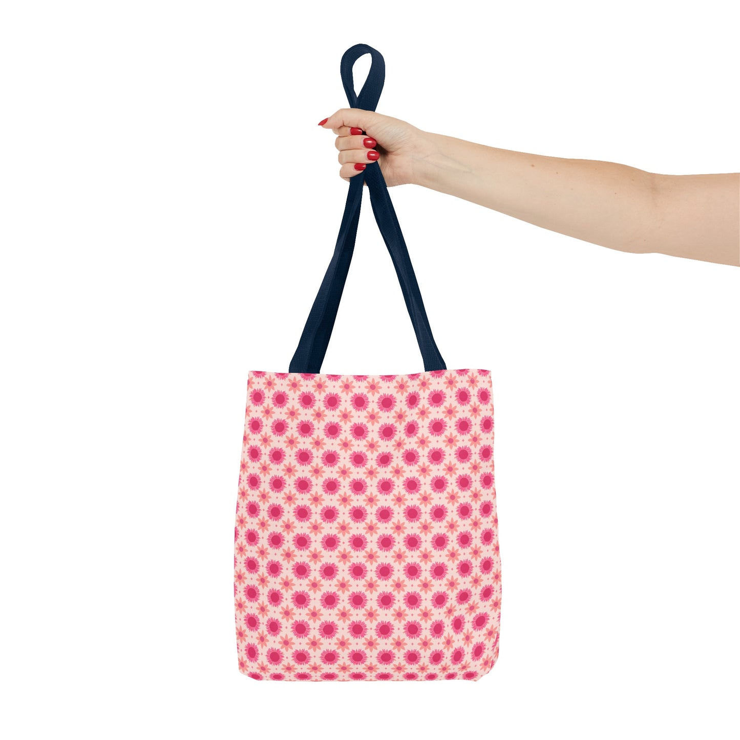 Pink Sunflowers on Pink Background Tote Bag