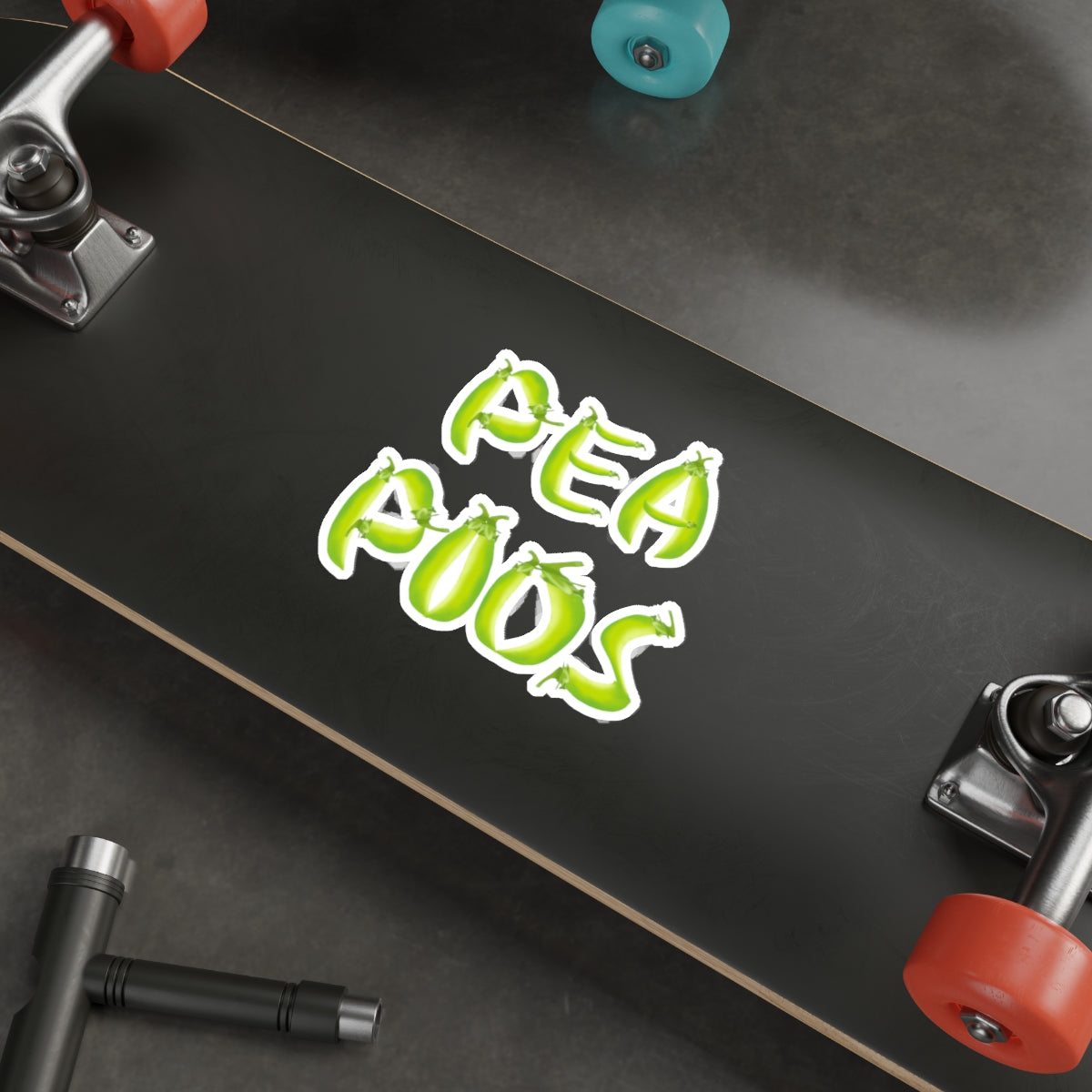 Pea Pods Lettering Die Cut Sticker