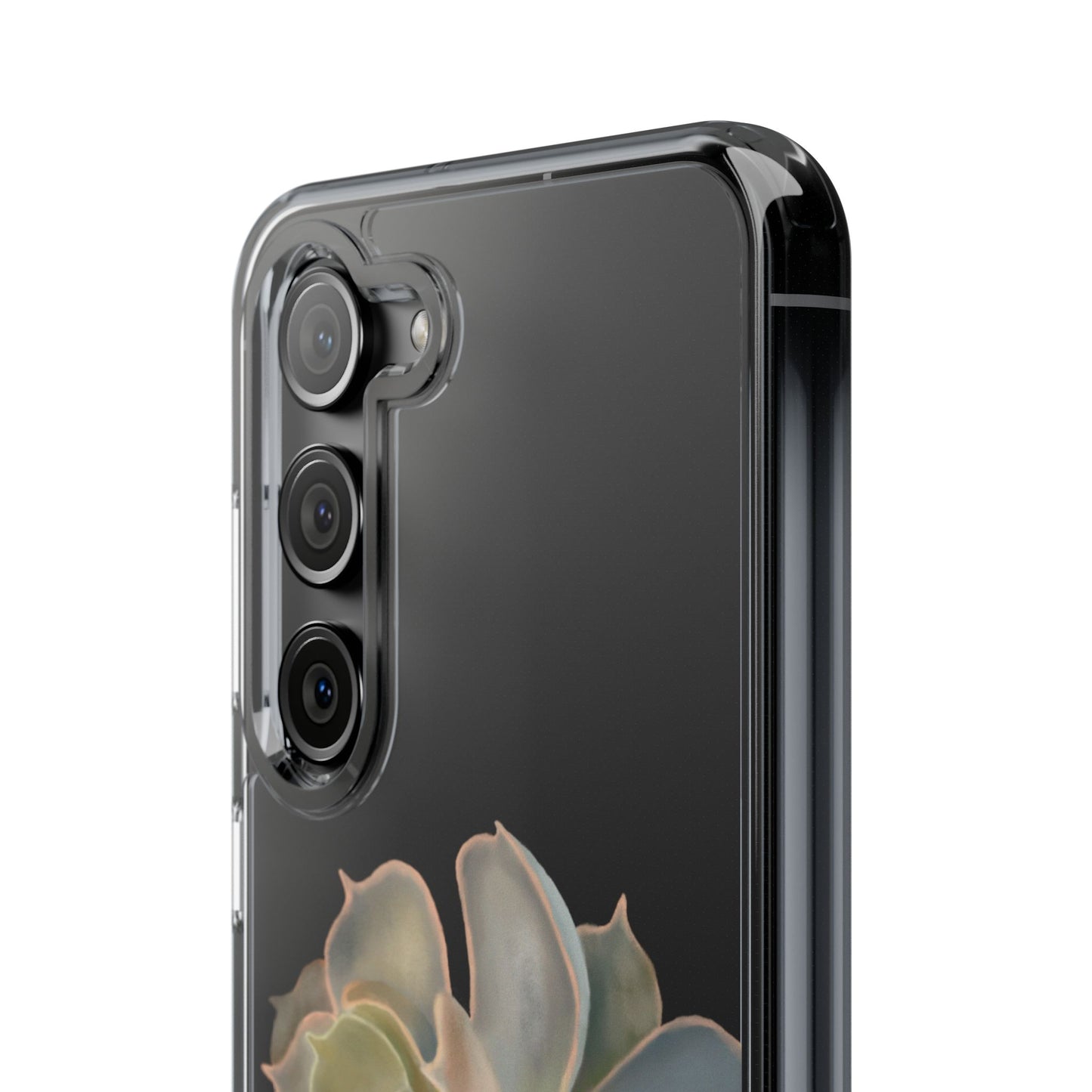 Gray and Green Succulent Clear Cases