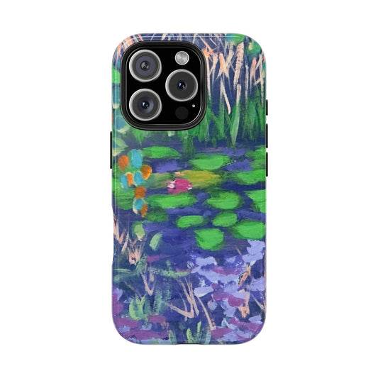 Dark and Moody Water Lily Pond Tough Phone Cases