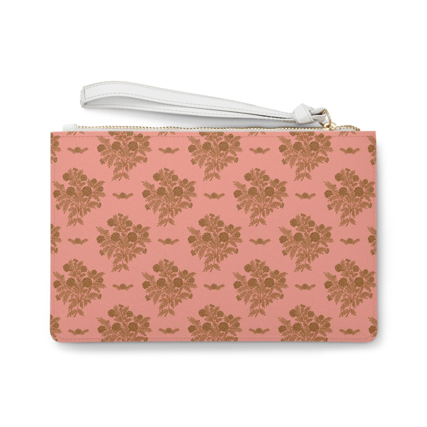 Sepia Marigold Bouquets Clutch Bag