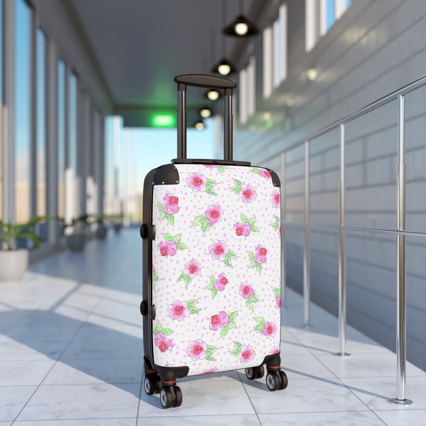 Maria’s Pink Roses Hardside Spinner Suitcase