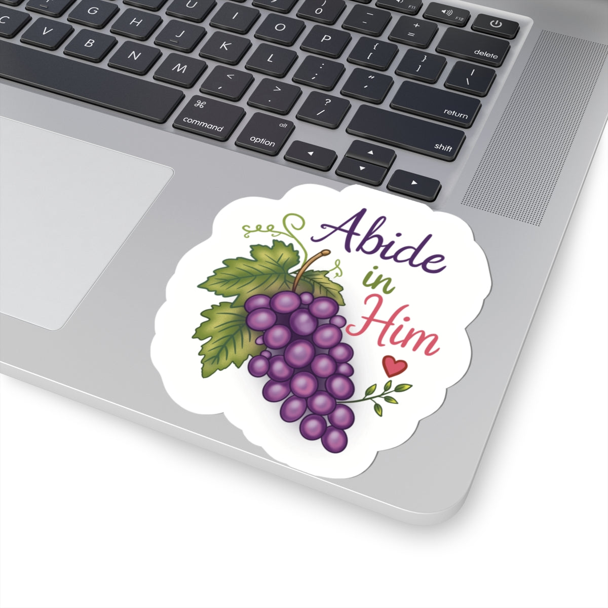 Abide in Him Grapes Sticker — Christian Faith Kiss-Cut Vinyl Sticker