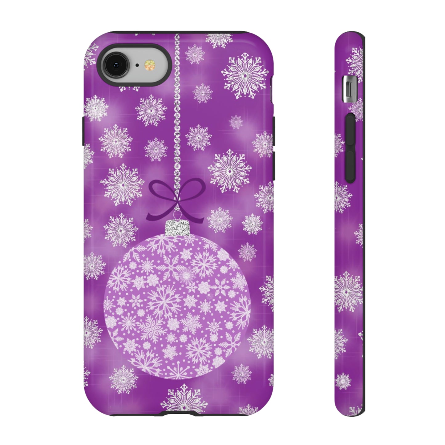 Glittering Snowflake Bauble in Purples Tough Cases