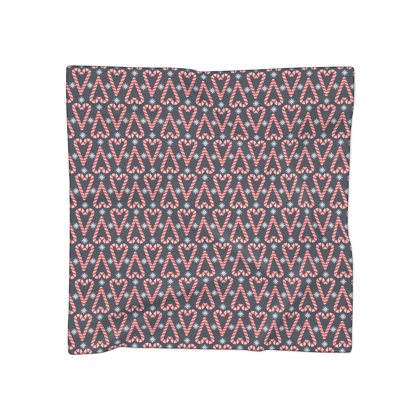 Candy Cane Hearts Square Poly Scarf