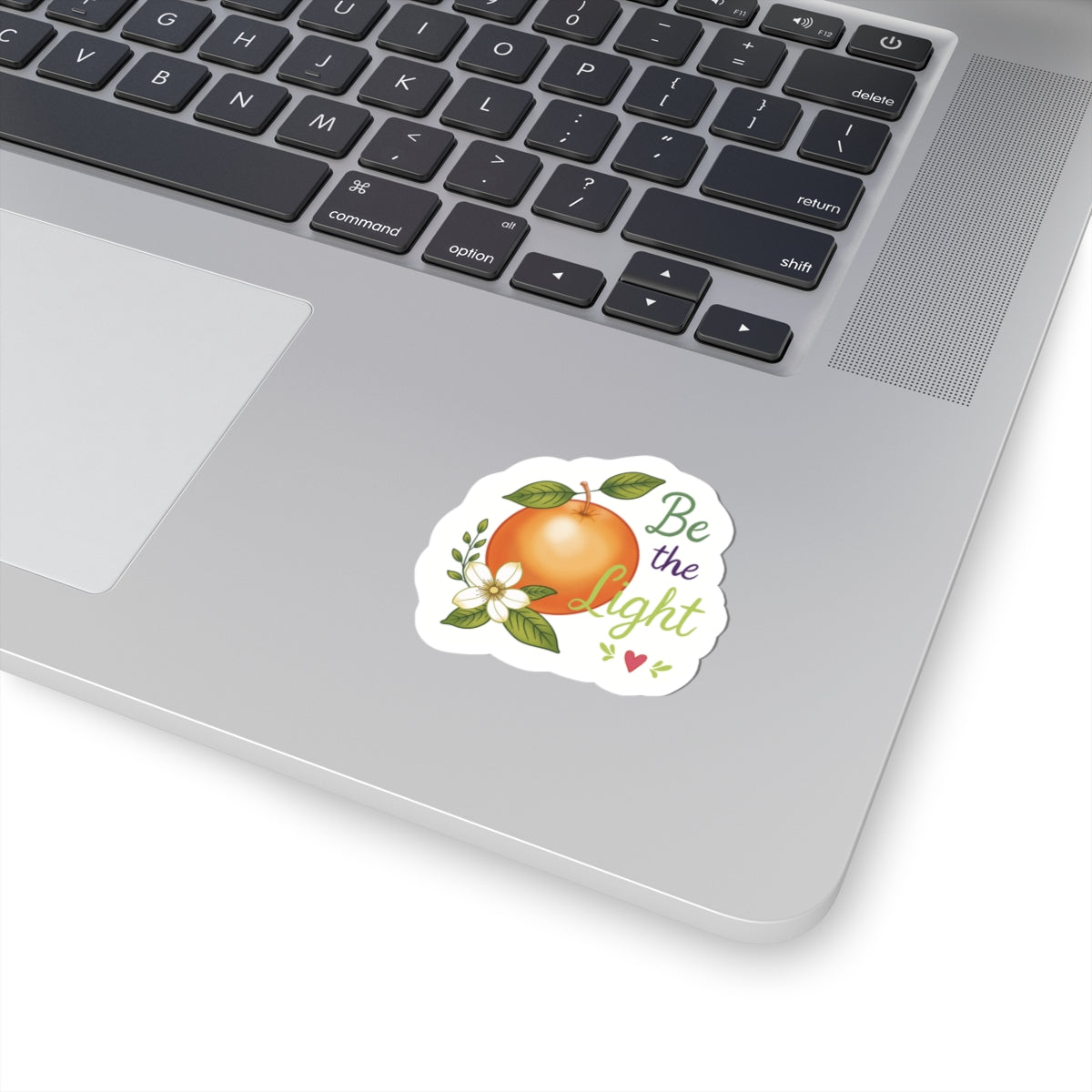 Be the Light Orange Sticker — Inspirational Kiss-Cut Sticker