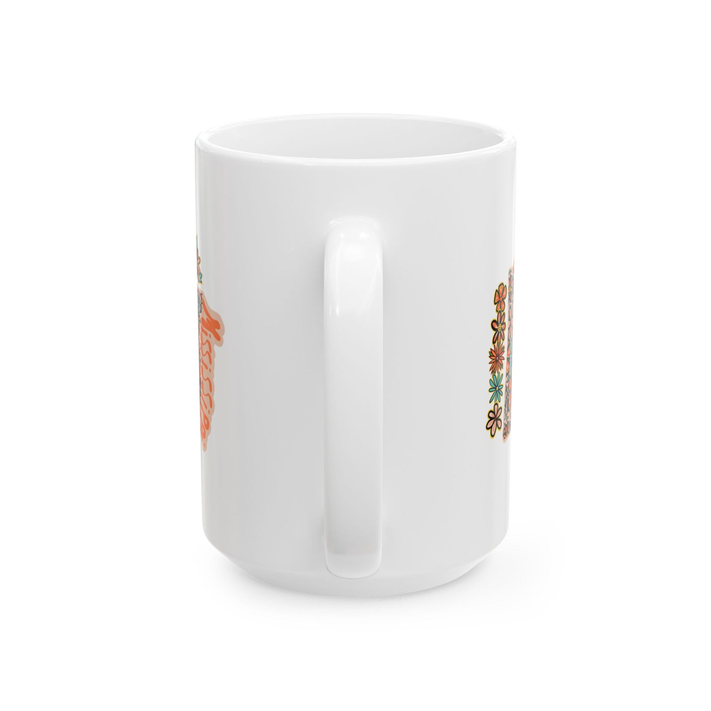 Retro 70s Flowers Mississippi Ceramic Mug 11 oz and 15 oz